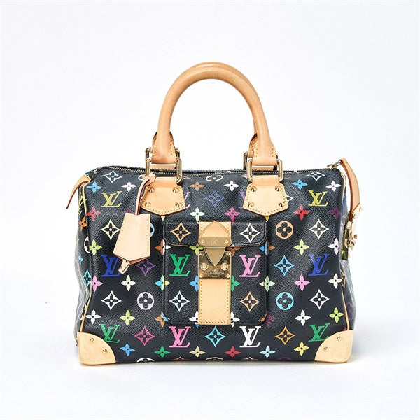 LOUIS VUITTON Speedy Monogram Multicolor 30 Hand Bag Multicolor Black Gold PVC Auth