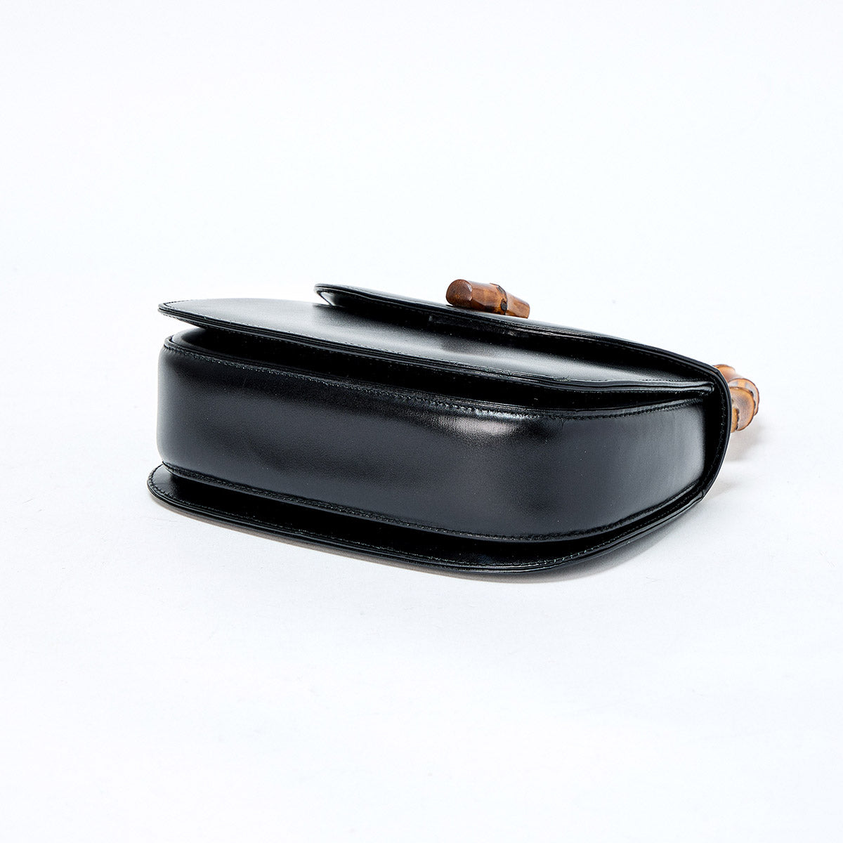 GUCCI Bamboo Hand Bag Black Gold Box Scarf Auth
