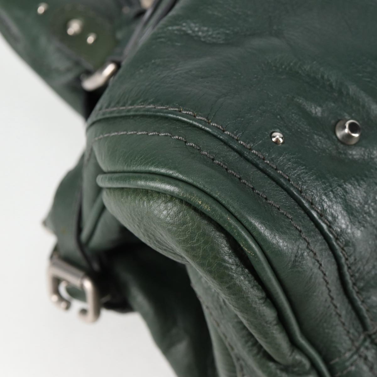 Chloe Paddington Medium Handbag in Green Silver Leather
