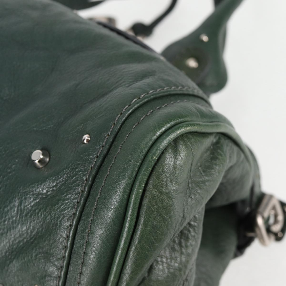 Chloe Paddington Medium Handbag in Green Silver Leather