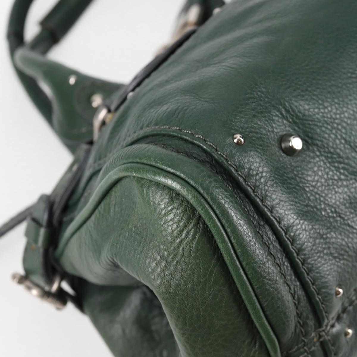 Chloe Paddington Medium Handbag in Green Silver Leather