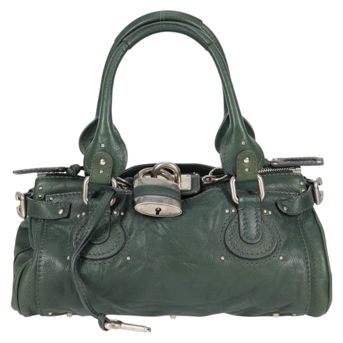 Chloe Paddington Medium Handbag in Green Silver Leather