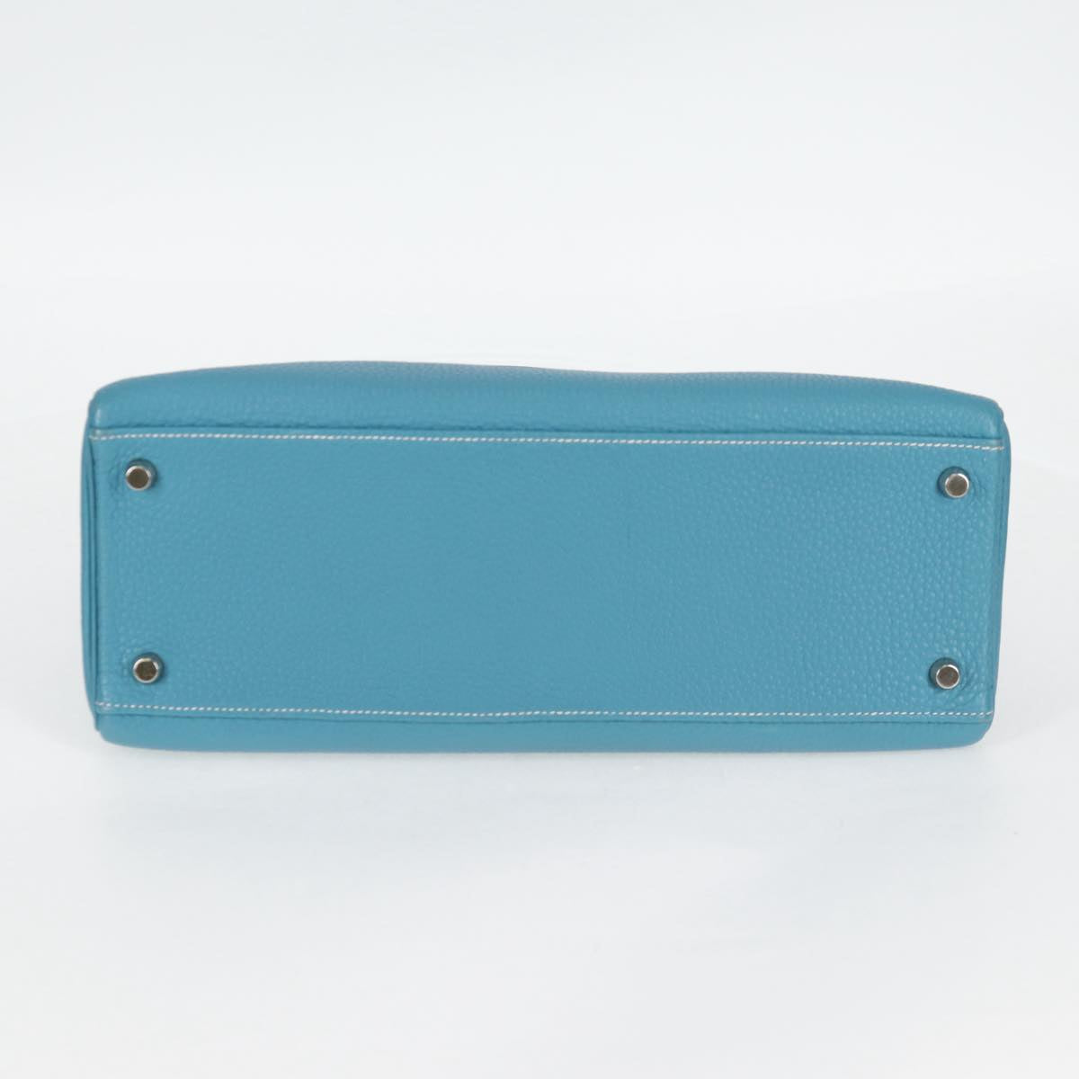HERMES Kelly 32 2005 □I Handbag Blue Jean Silver Taurillon Clemence