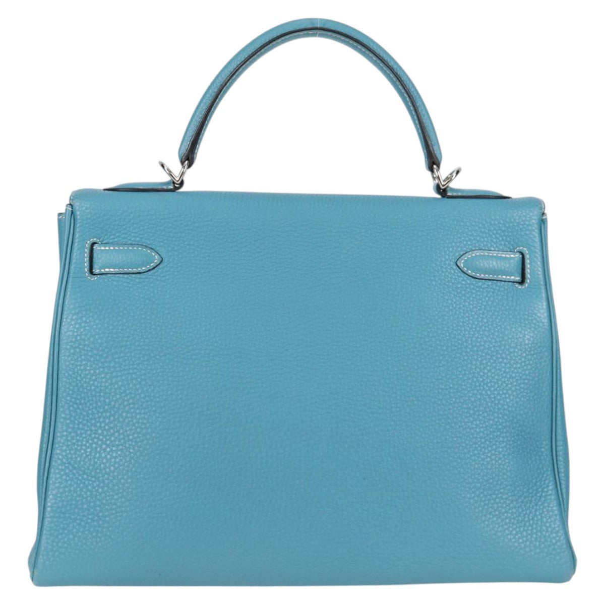 HERMES Kelly 32 2005 □I Handbag Blue Jean Silver Taurillon Clemence