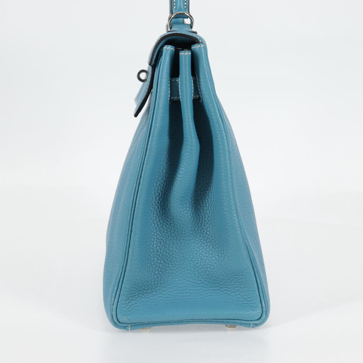HERMES Kelly 32 2005 □I Handbag Blue Jean Silver Taurillon Clemence