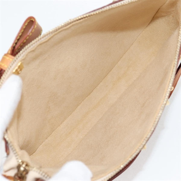 LOUIS VUITTON Monogram Cherry Blossom Pochette Accessoires Shoulder Bag M92006 Brown Pink Gold PVC Auth