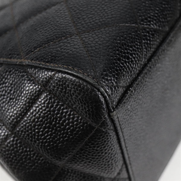 CHANEL Matelasse 1997 Shoulder Bag Black Silver Caviar Skin Auth