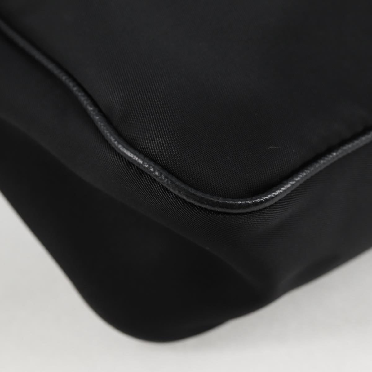 PRADA Triangle Re-Edition 2005 Shoulder Bag Black Silver Tessuto