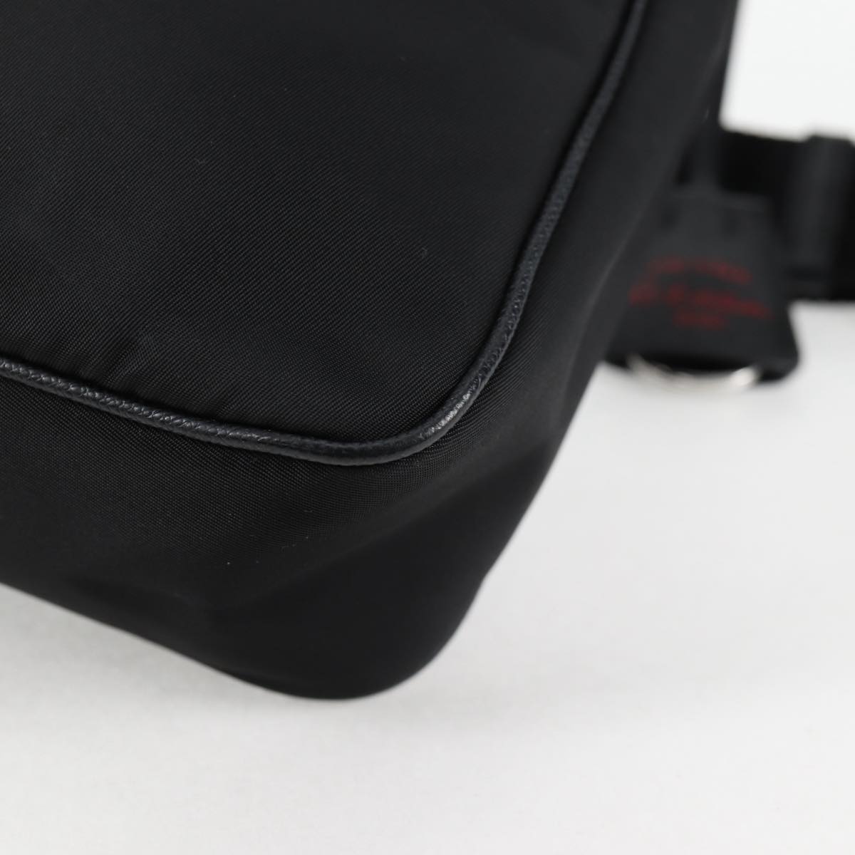 PRADA Triangle Re-Edition 2005 Shoulder Bag Black Silver Tessuto