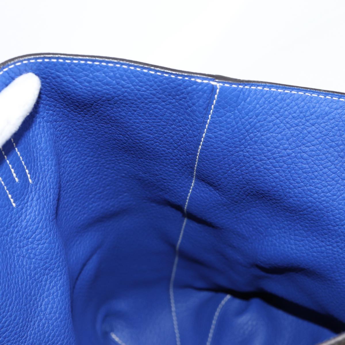 HERMES Double Sens 45 2013 □Q Tote Bag Etain Blue Electric Taurillon Clemence