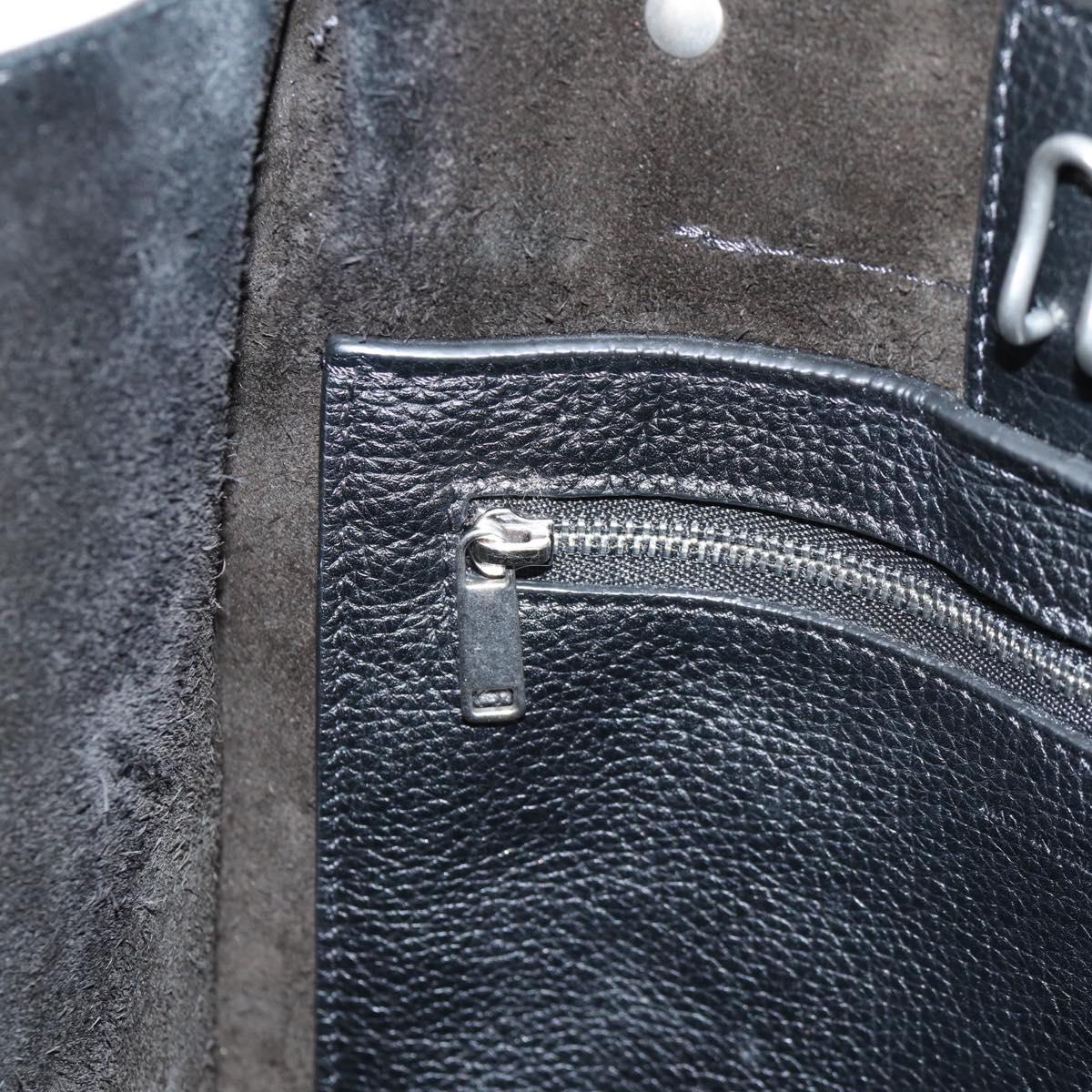 CELINE Big Bag Handbag Black Silver Leather