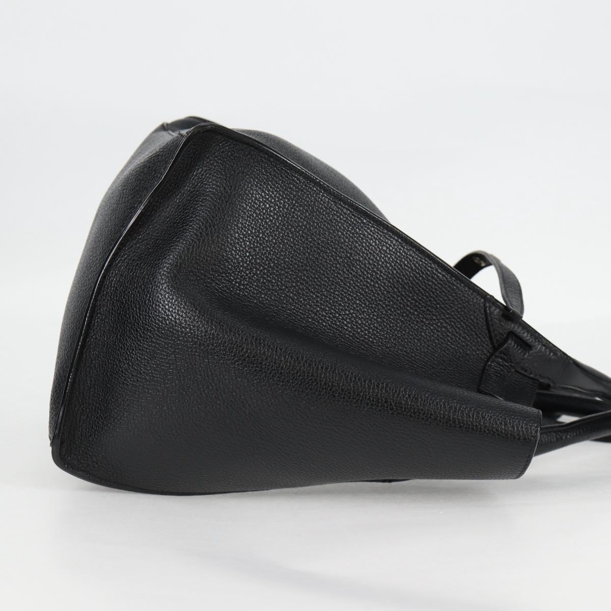 CELINE Big Bag Handbag Black Silver Leather