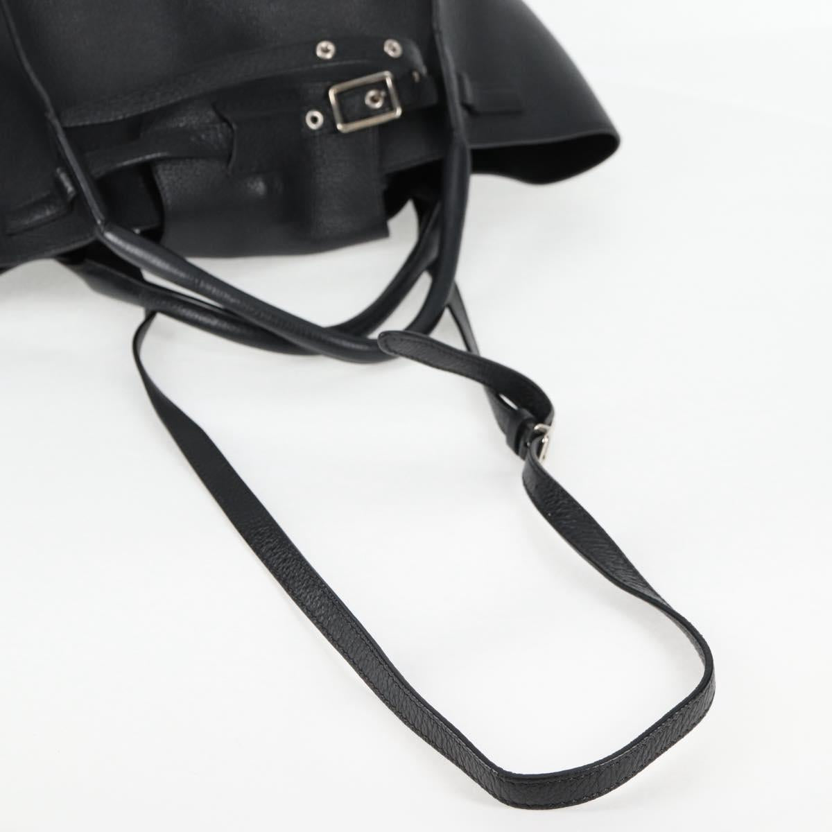 CELINE Big Bag Handbag Black Silver Leather