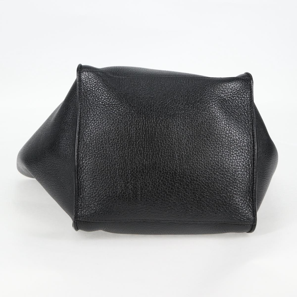 CELINE Big Bag Handbag Black Silver Leather