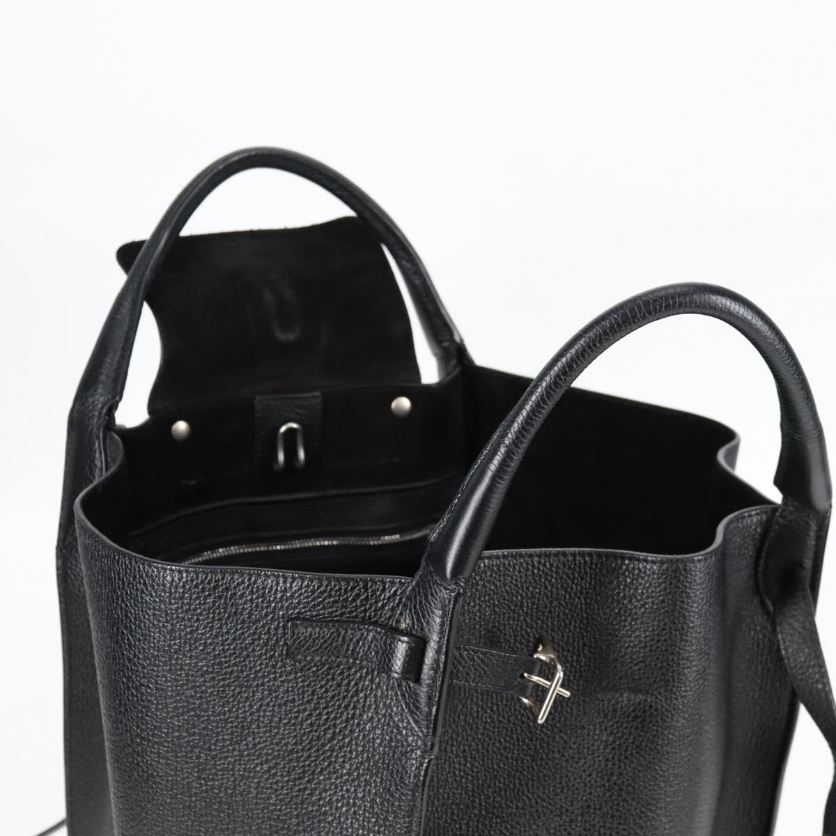 CELINE Big Bag Handbag Black Silver Leather