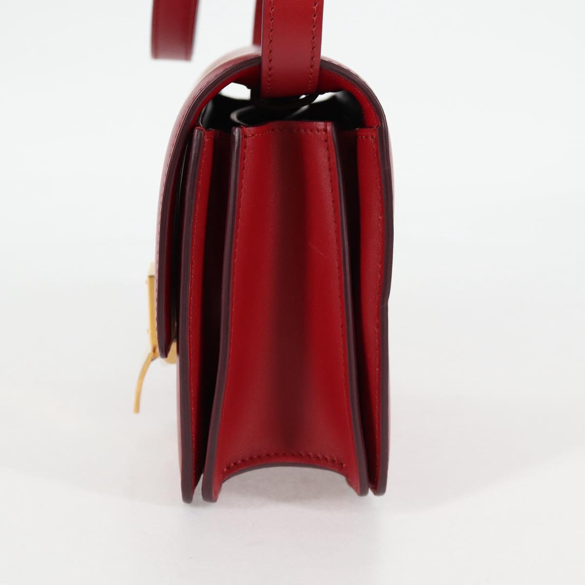CELINE Classic Box Small Shoulder Bag in Red and Gold Calfskin