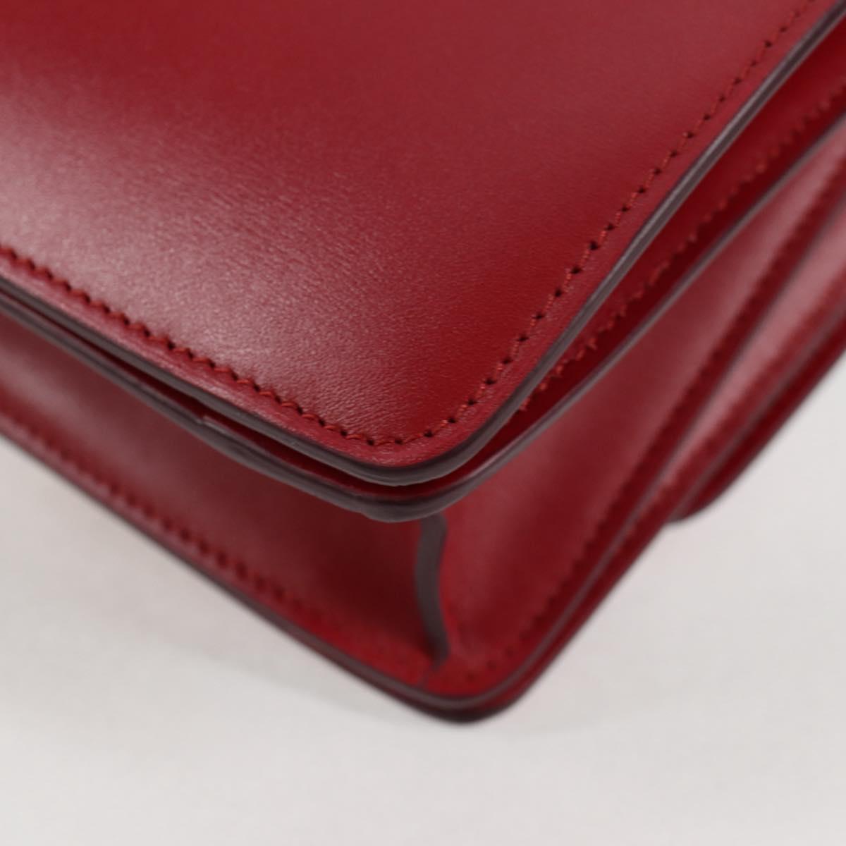 CELINE Classic Box Small Shoulder Bag in Red and Gold Calfskin