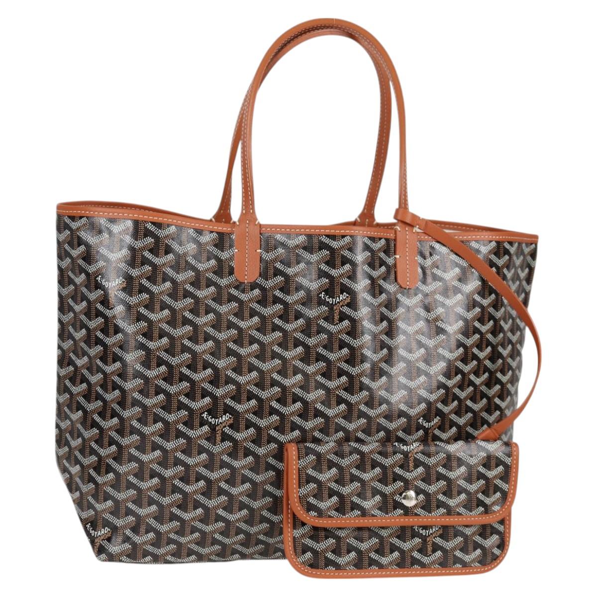 GOYARD Saint Louis PM Tote Bag Brown Black PVC