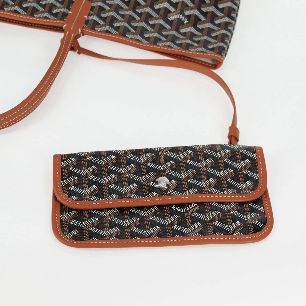 GOYARD Saint Louis PM Tote Bag Brown Black PVC