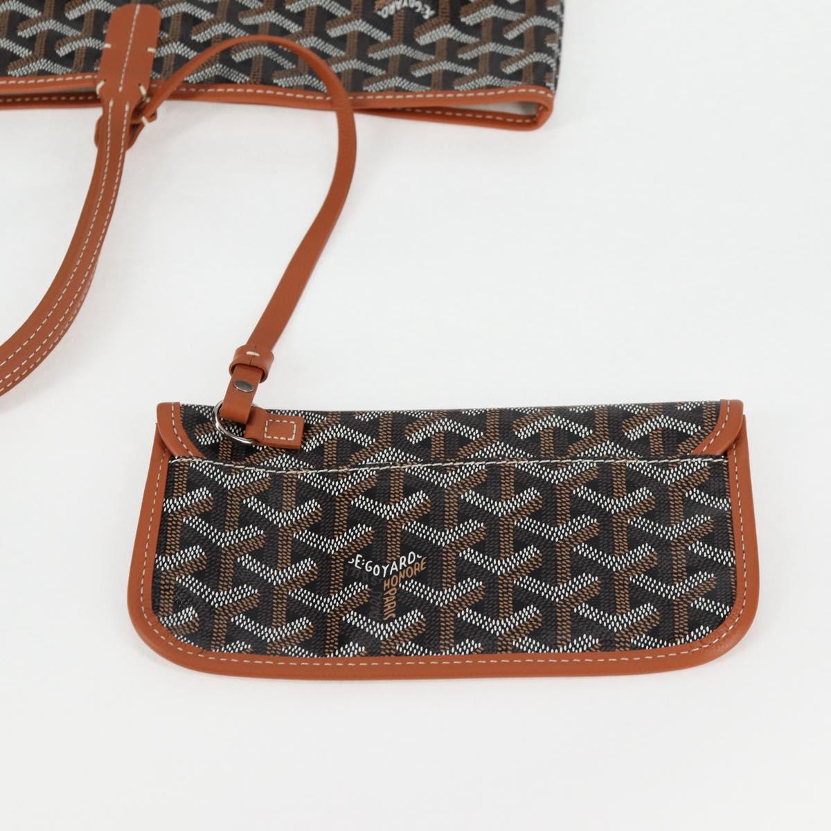 GOYARD Saint Louis PM Tote Bag Brown Black PVC