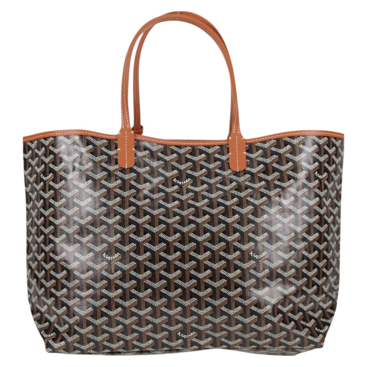GOYARD Saint Louis PM Tote Bag Brown Black PVC