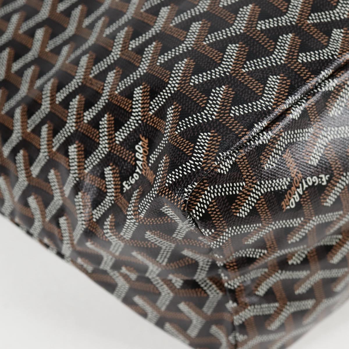 GOYARD Saint Louis PM Tote Bag Brown Black Silver PVC