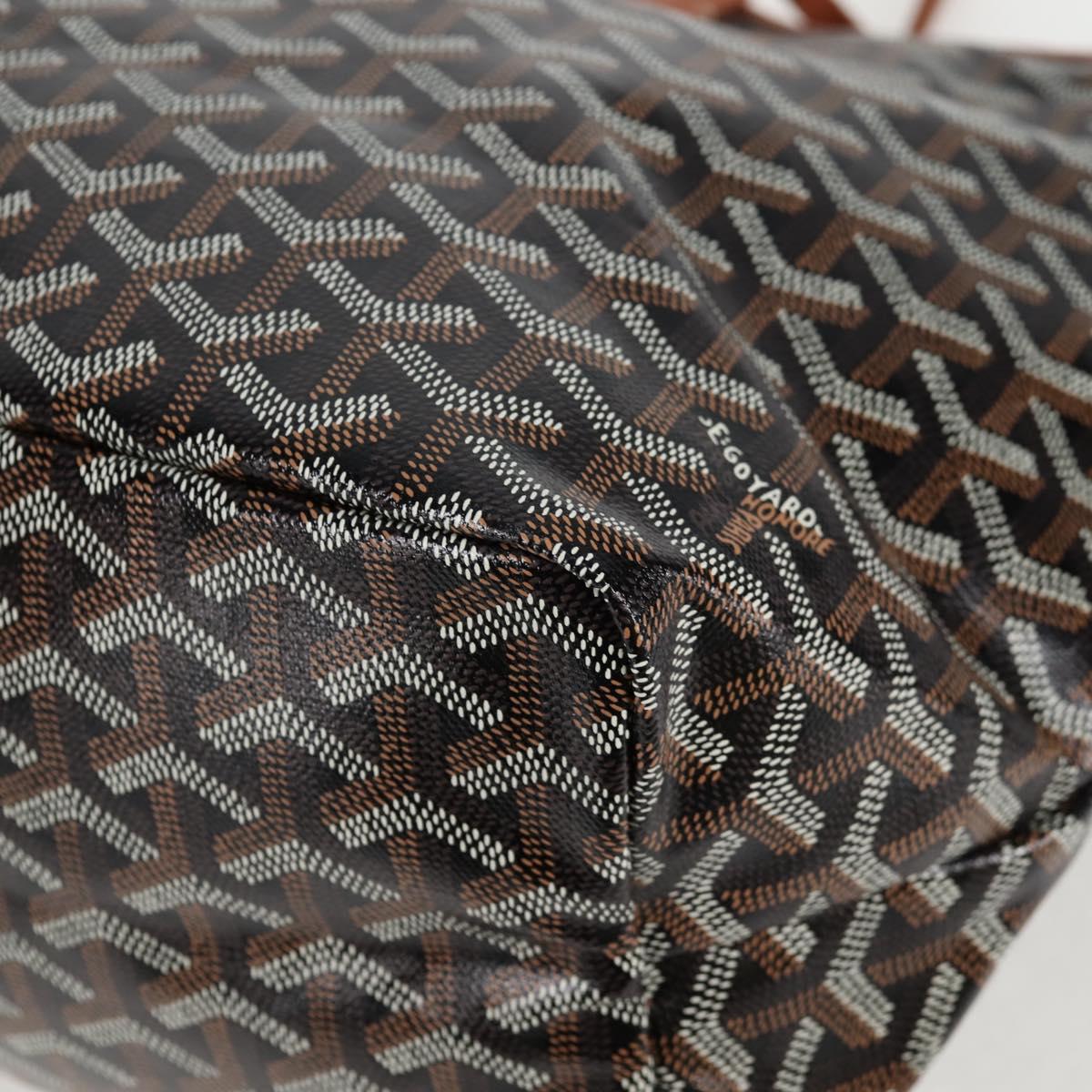 GOYARD Saint Louis PM Tote Bag Brown Black Silver PVC