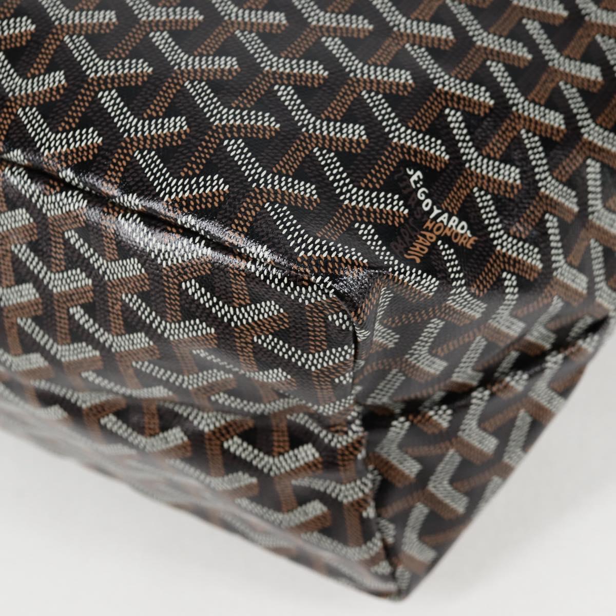 GOYARD Saint Louis PM Tote Bag Brown Black Silver PVC