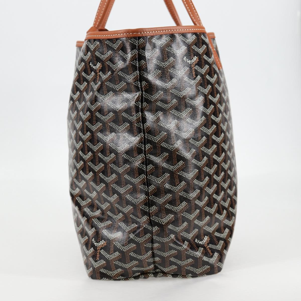 GOYARD Saint Louis PM Tote Bag Brown Black Silver PVC
