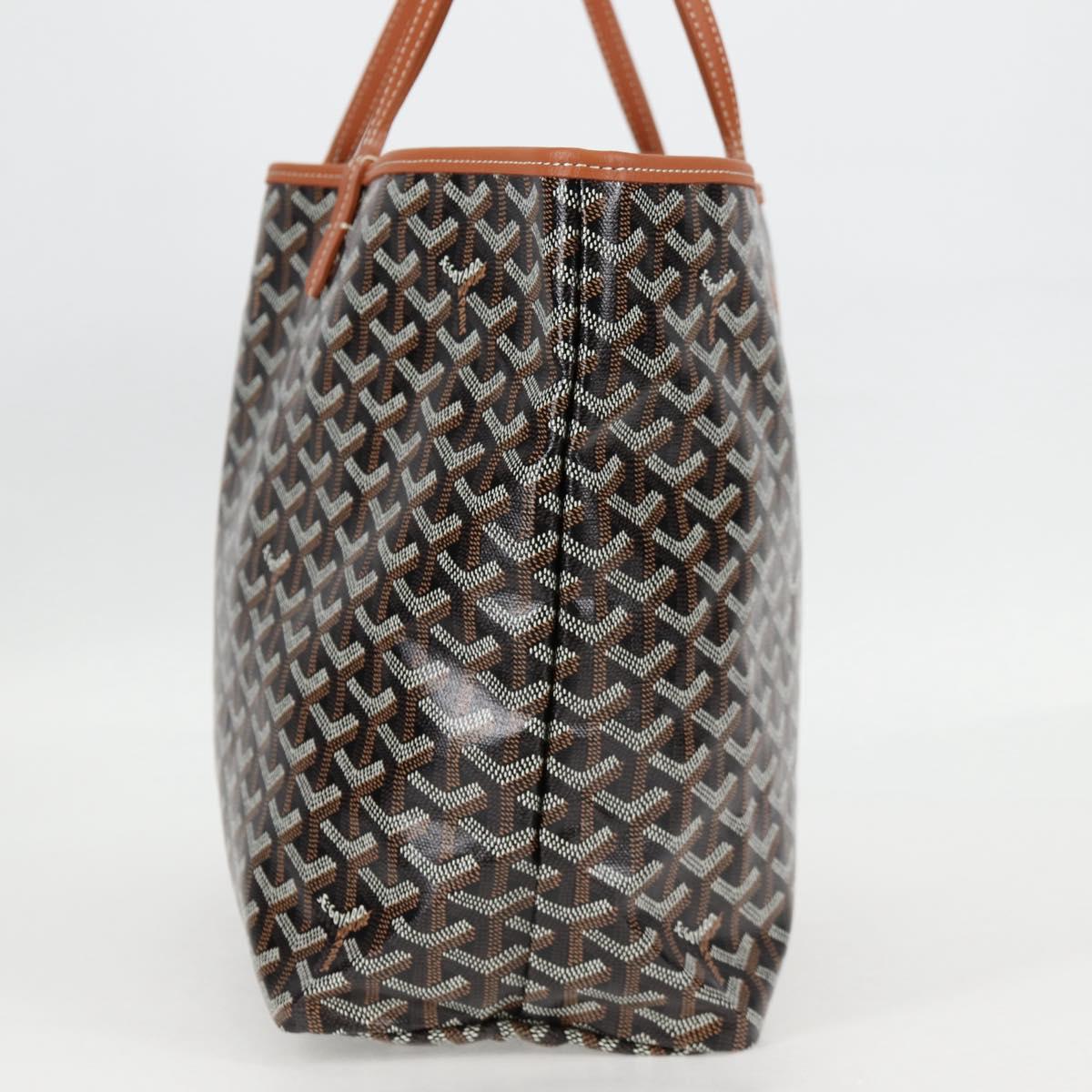 GOYARD Saint Louis PM Tote Bag Brown Black Silver PVC