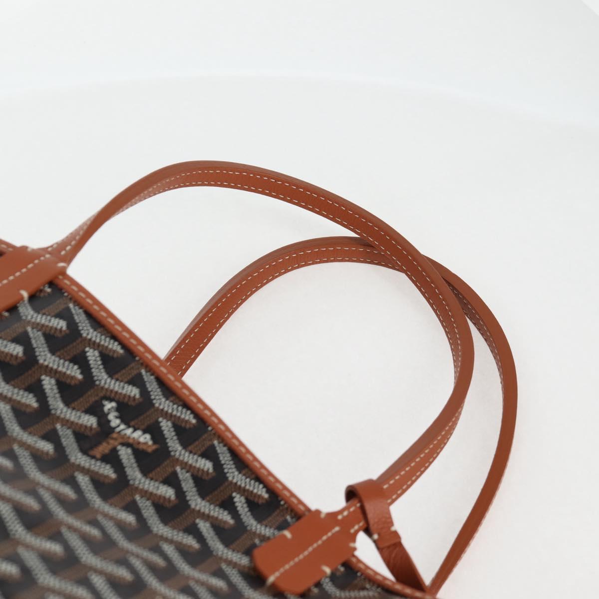 GOYARD Saint Louis PM Tote Bag Brown Black Silver PVC