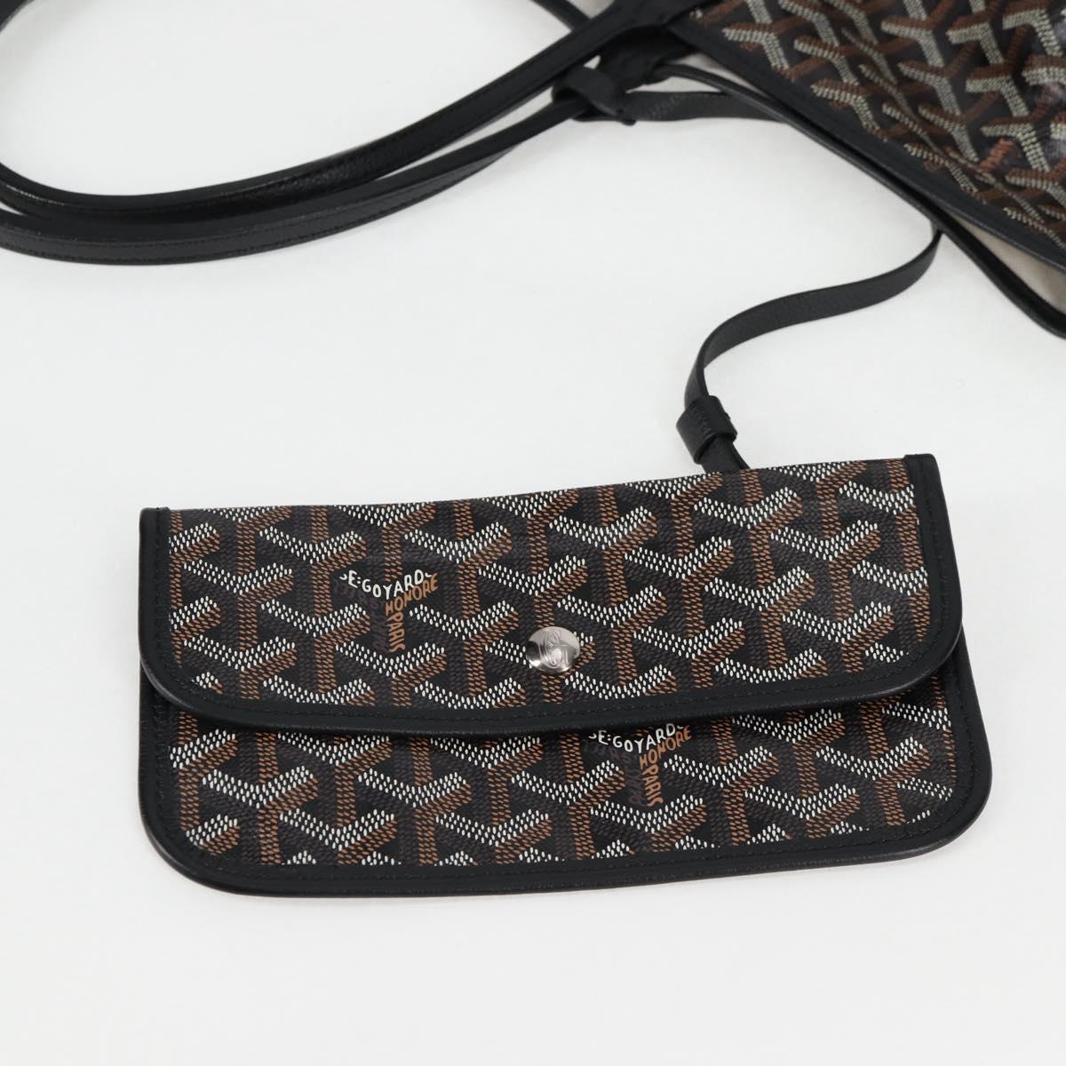 GOYARD Saint Louis PM Tote Bag Black Silver PVC