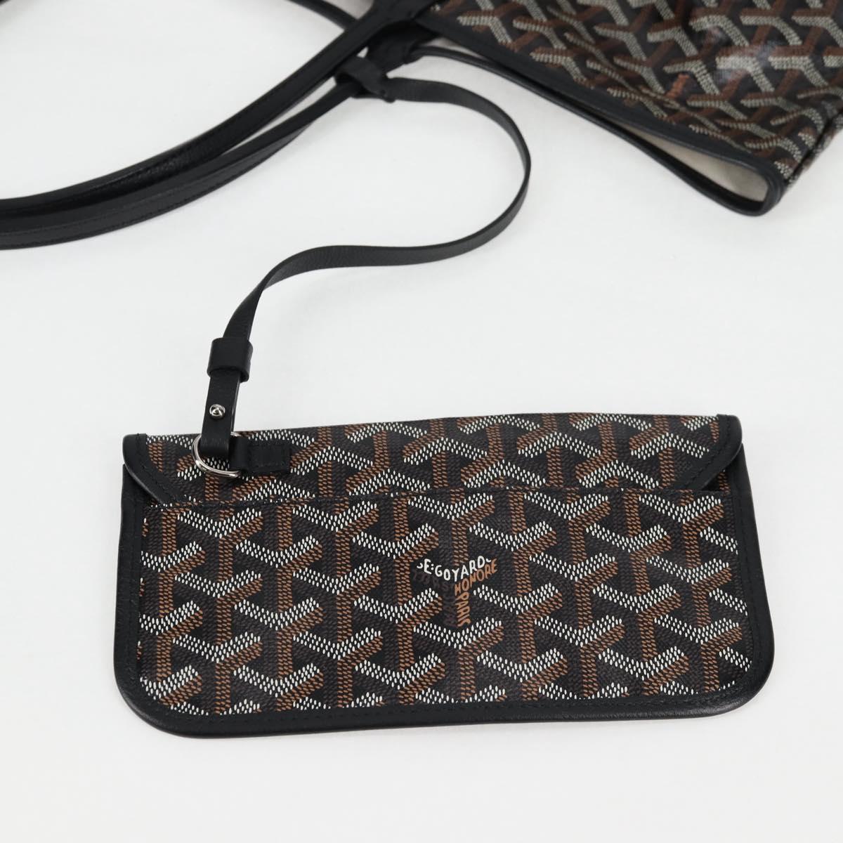 GOYARD Saint Louis PM Tote Bag Black Silver PVC