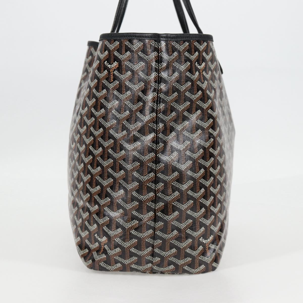 GOYARD Saint Louis PM Tote Bag Black Silver PVC