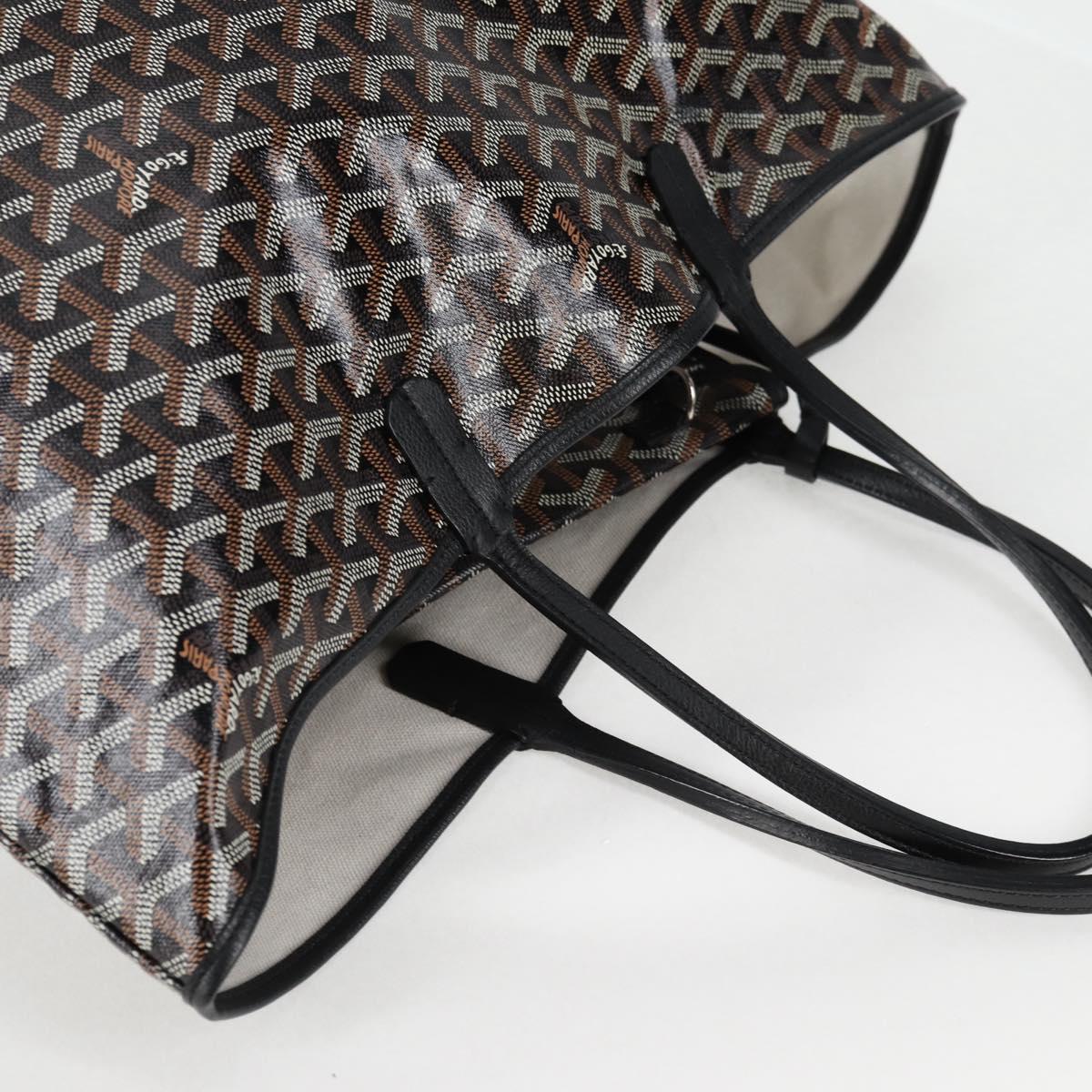 GOYARD Saint Louis PM Tote Bag Black Silver PVC