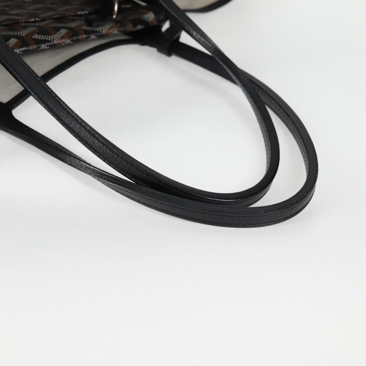 GOYARD Saint Louis PM Tote Bag Black Silver PVC