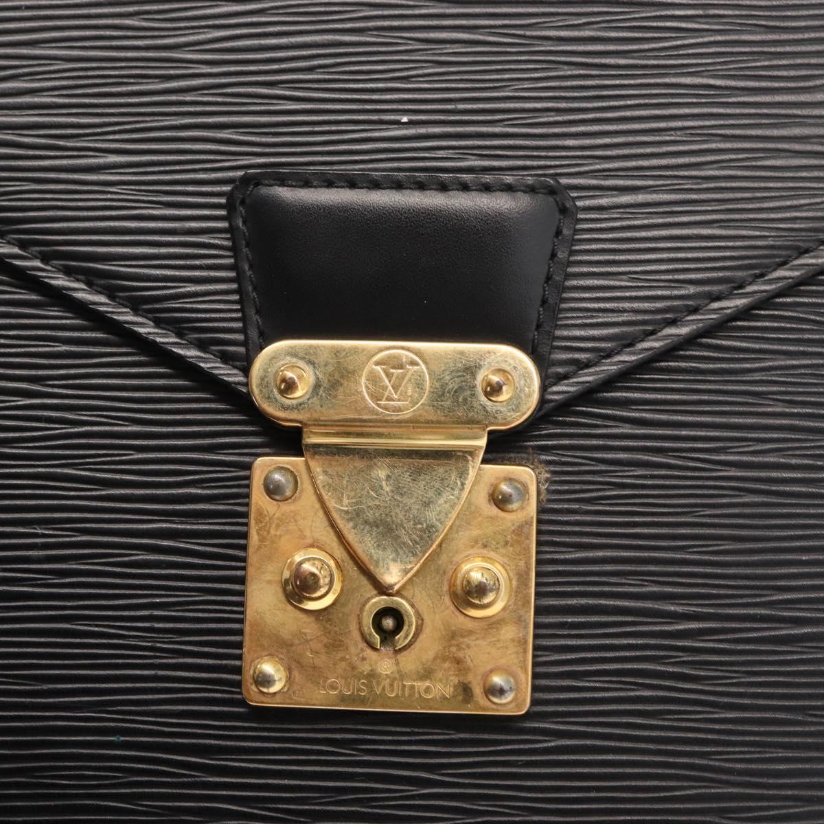 LOUIS VUITTON Epi Serviette Ambassador Business Bag Black M54412 LV Auth BA8580
