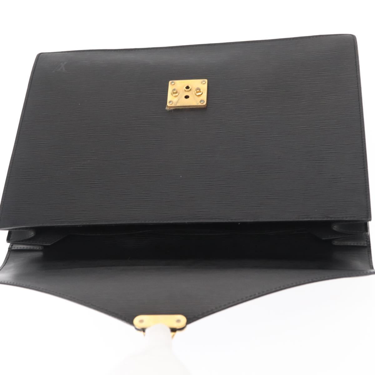LOUIS VUITTON Epi Serviette Ambassador Business Bag Black M54412 LV Auth BA8580