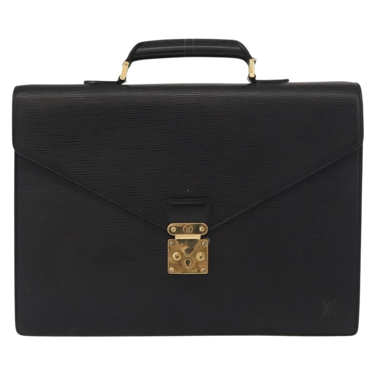 LOUIS VUITTON Epi Serviette Ambassador Business Bag Black M54412 LV Auth BA8580