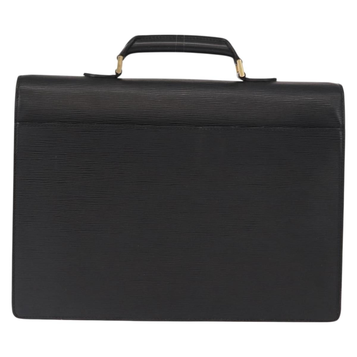 LOUIS VUITTON Epi Serviette Ambassador Business Bag Black M54412 LV Auth BA8580