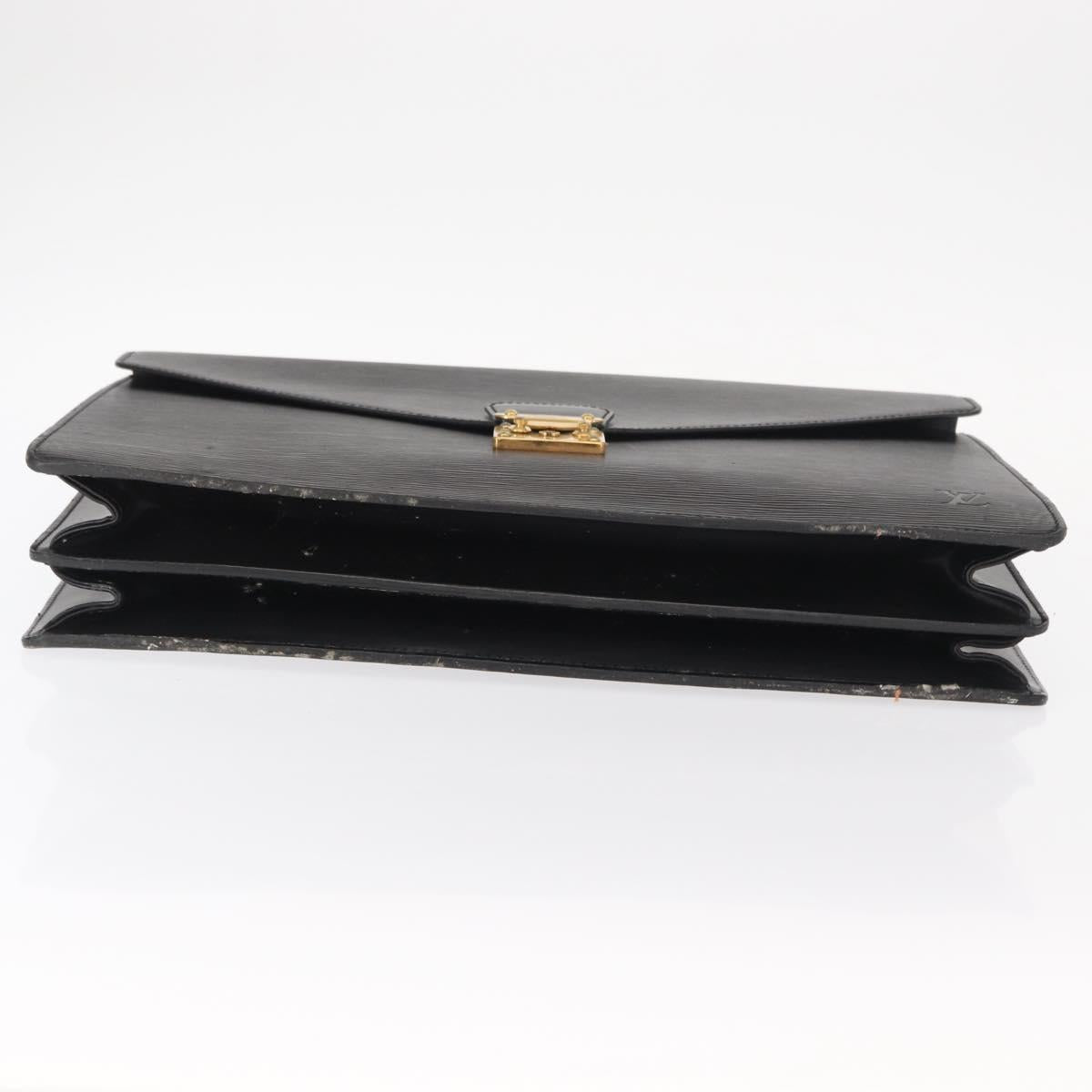 LOUIS VUITTON Epi Serviette Ambassador Business Bag Black M54412 LV Auth BA8580