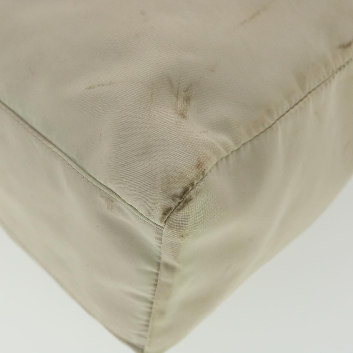 PRADA Shoulder Bag Nylon Beige Auth ac1841