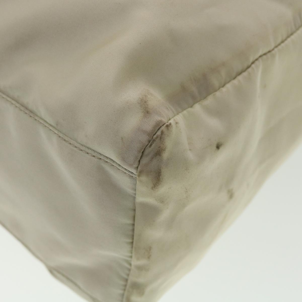 PRADA Shoulder Bag Nylon Beige Auth ac1841