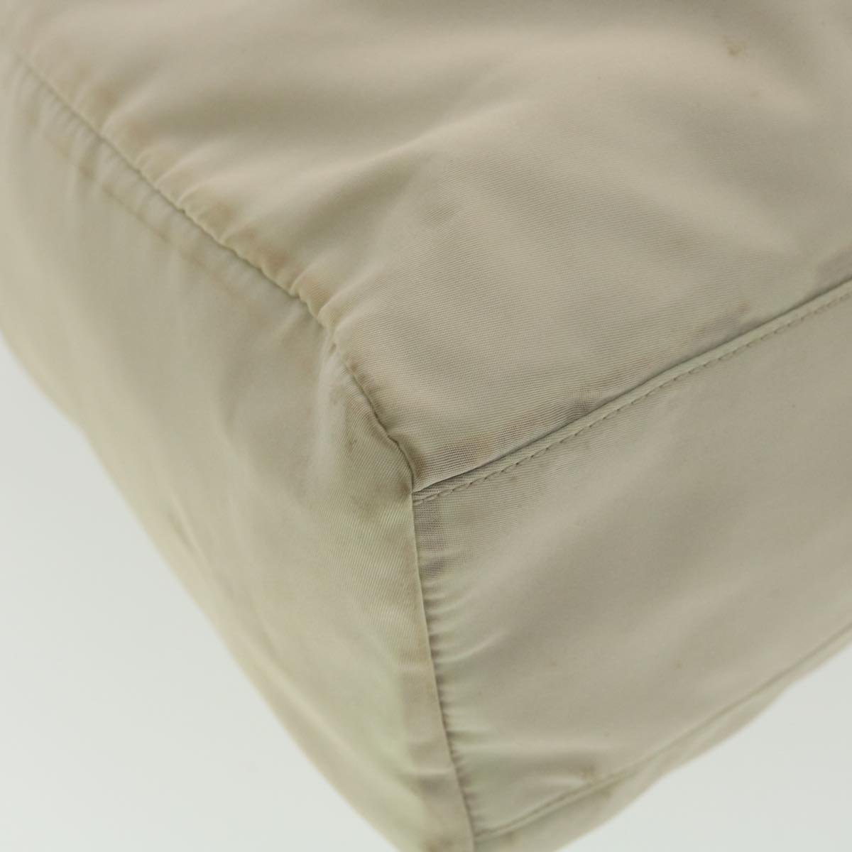 PRADA Shoulder Bag Nylon Beige Auth ac1841