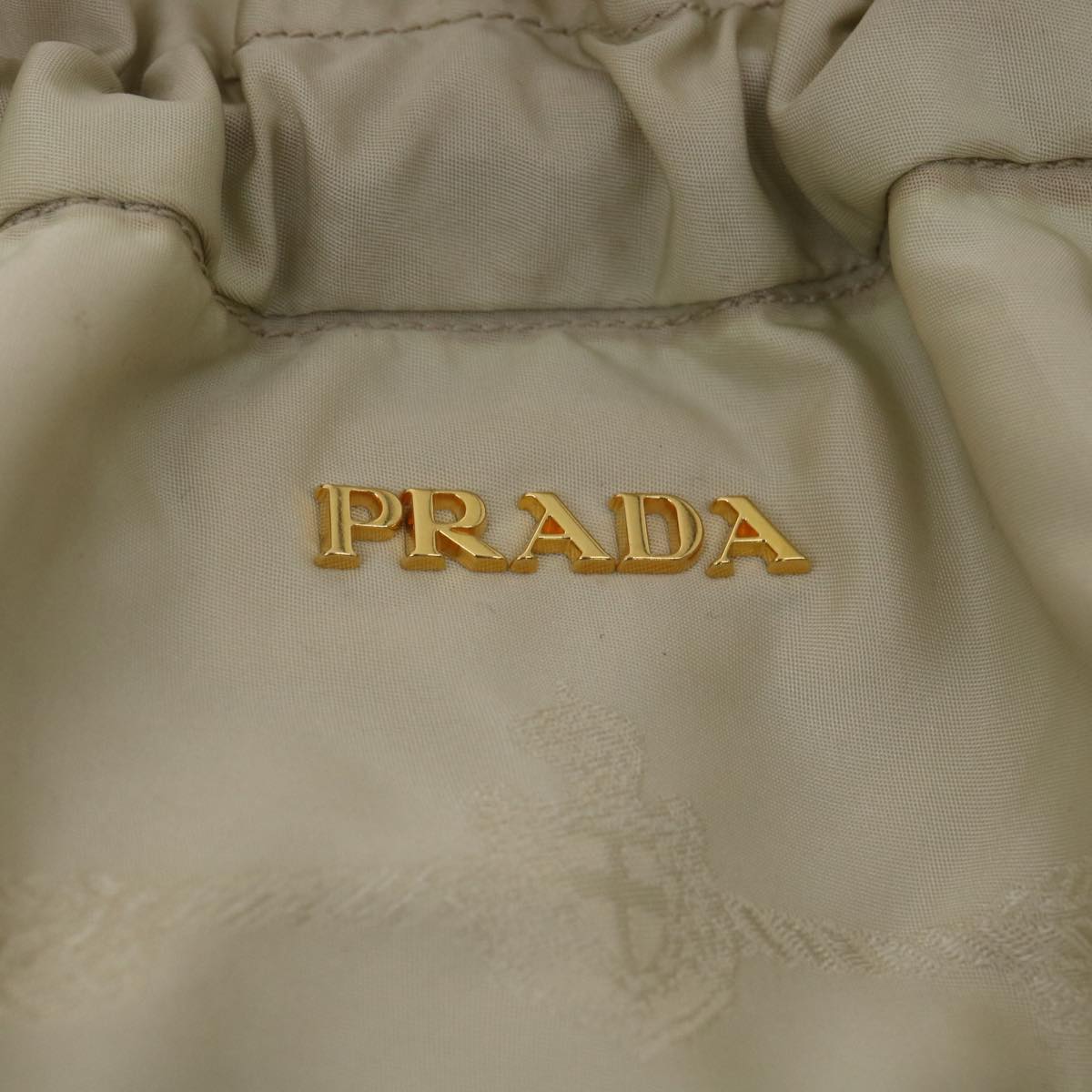 PRADA Shoulder Bag Nylon Beige Auth ac1841