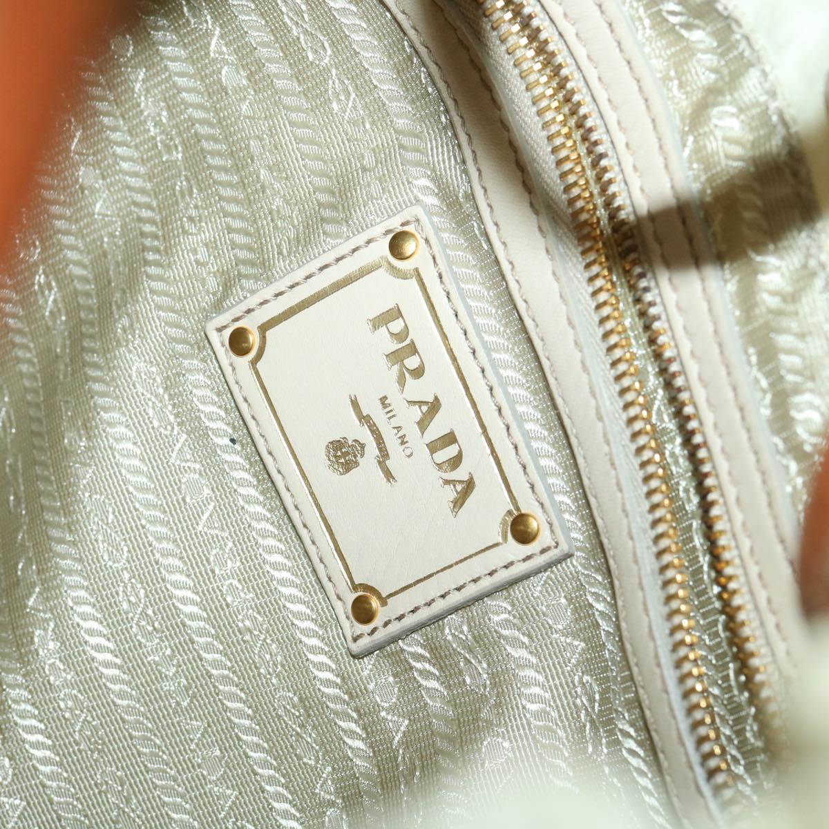PRADA Shoulder Bag Nylon Beige Auth ac1841