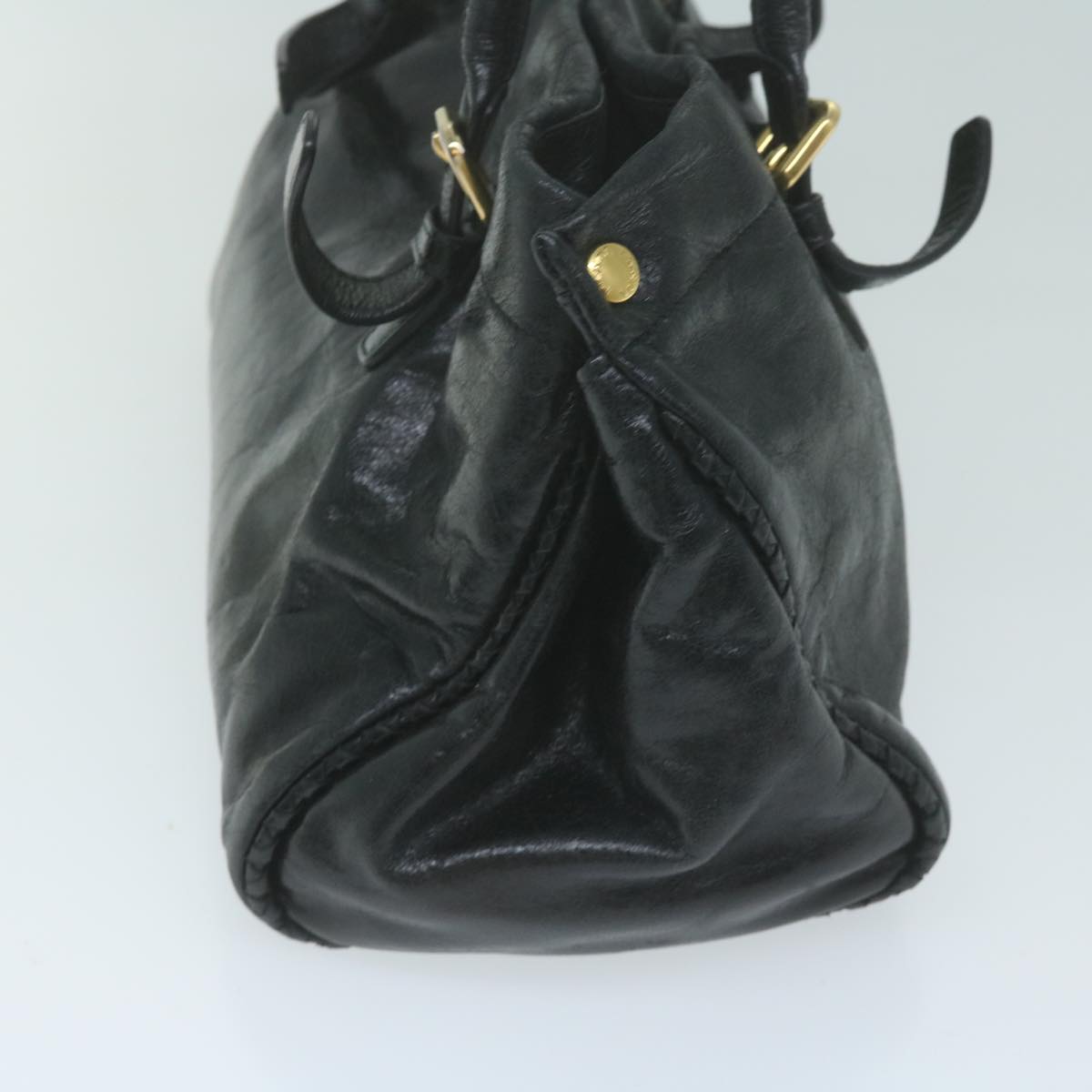 PRADA Hand Bag Leather 2way Black Auth ac2538