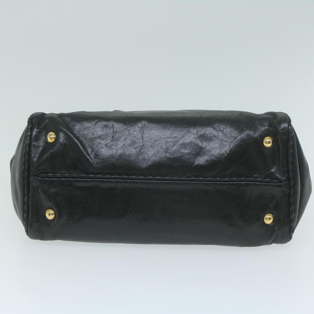 PRADA Hand Bag Leather 2way Black Auth ac2538