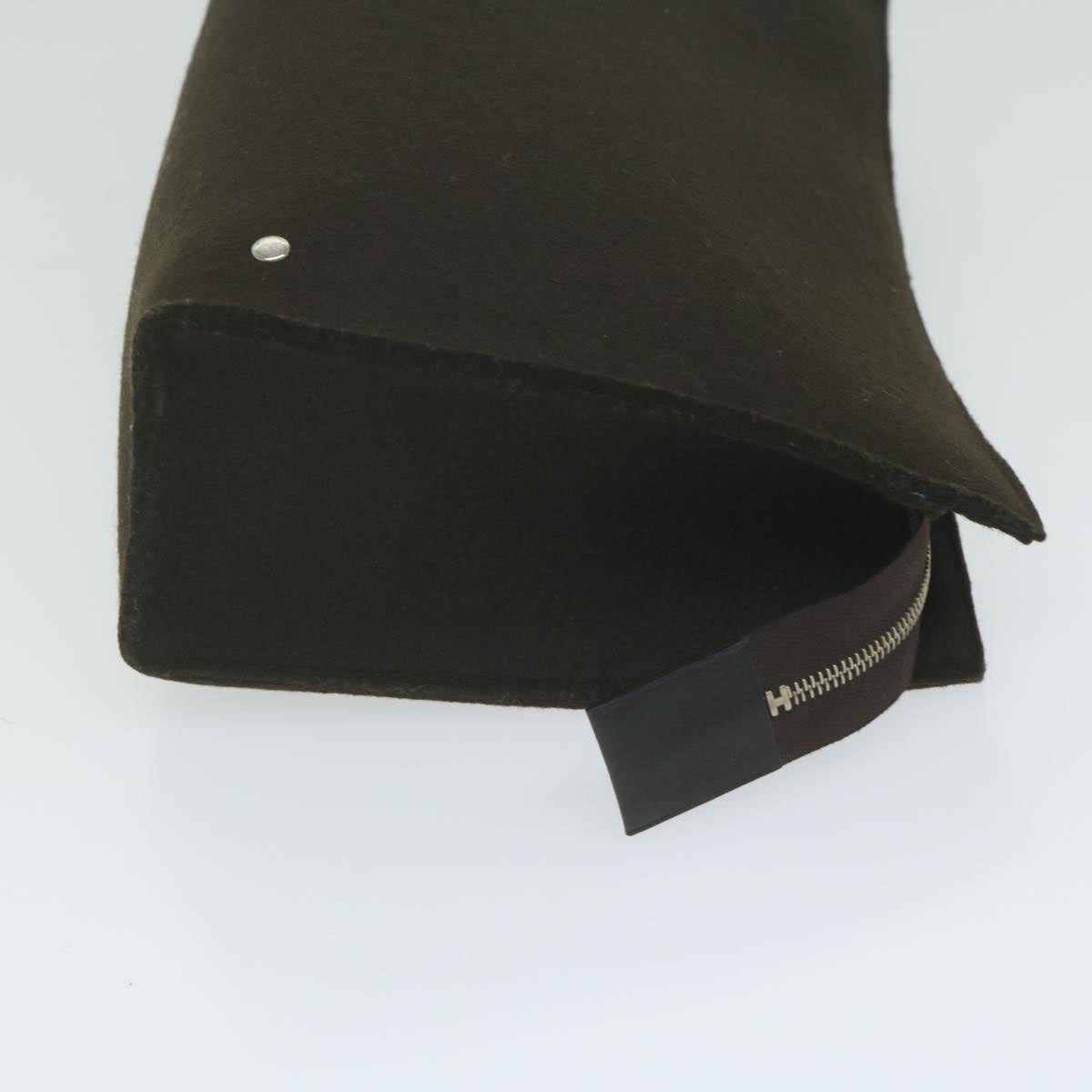 HERMES Pouch Wool Brown Auth ac2590
