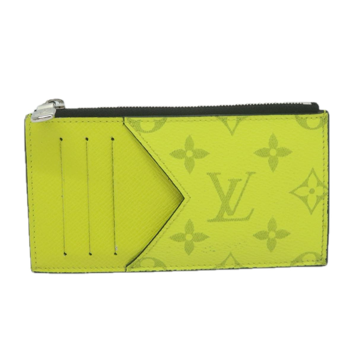 LOUIS VUITTON Tiger Lama Monogram Coin Card Holder Yellow M30950 LV Auth ac2646